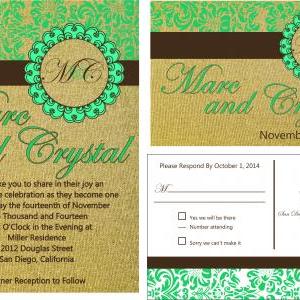 50 Sets Personalized Wedding Invitation With Love..