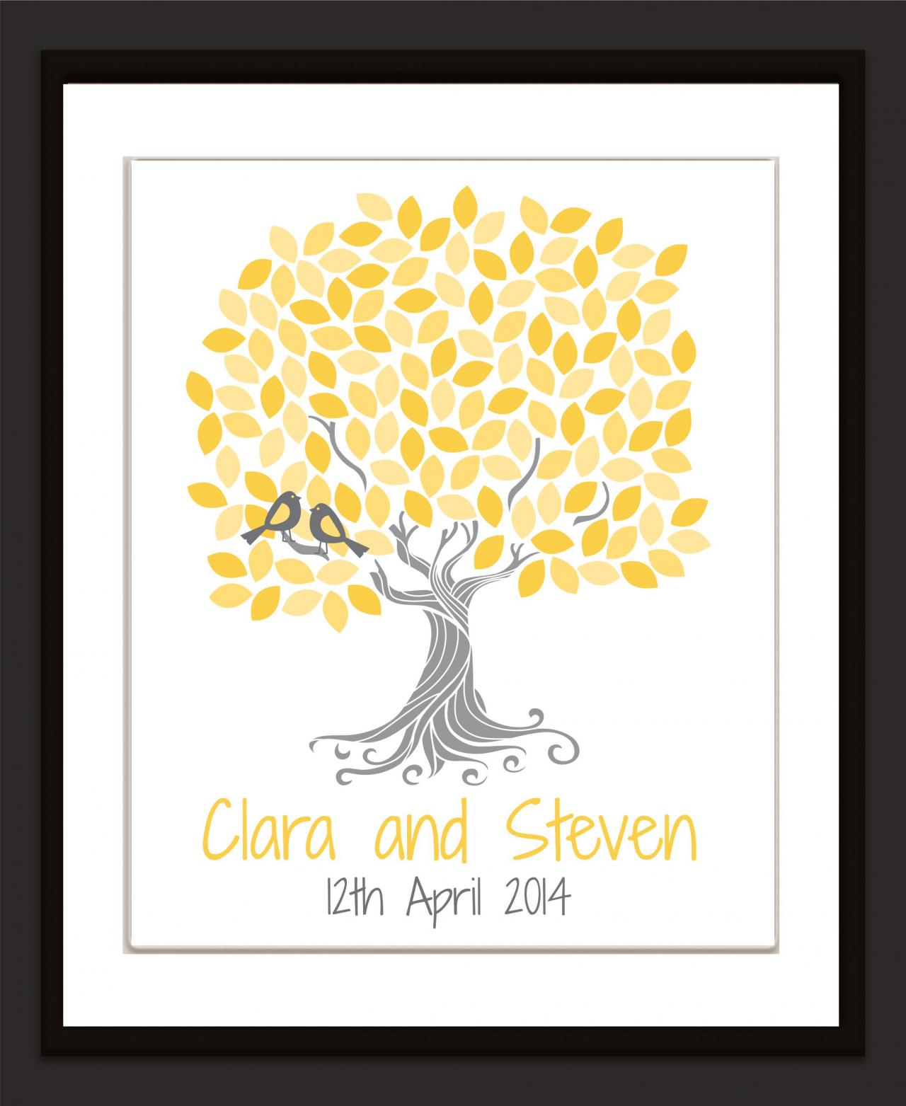 Personalized Wedding Signature Guestbook Tree 16x20