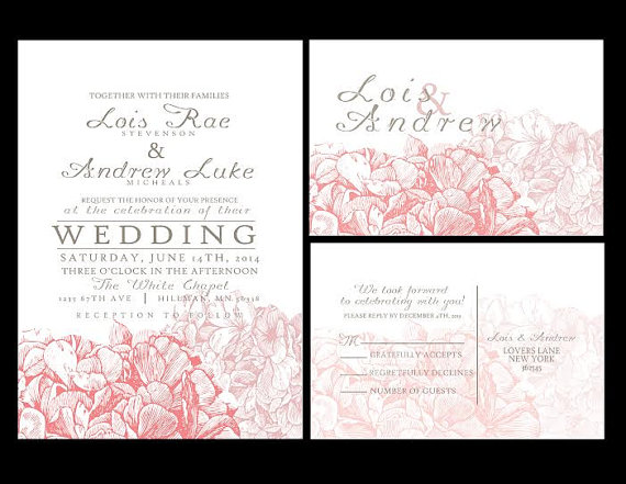 100 Sets Personalized Wedding Invitations /fully Customized To Your Wedding, Hydrangea Invite