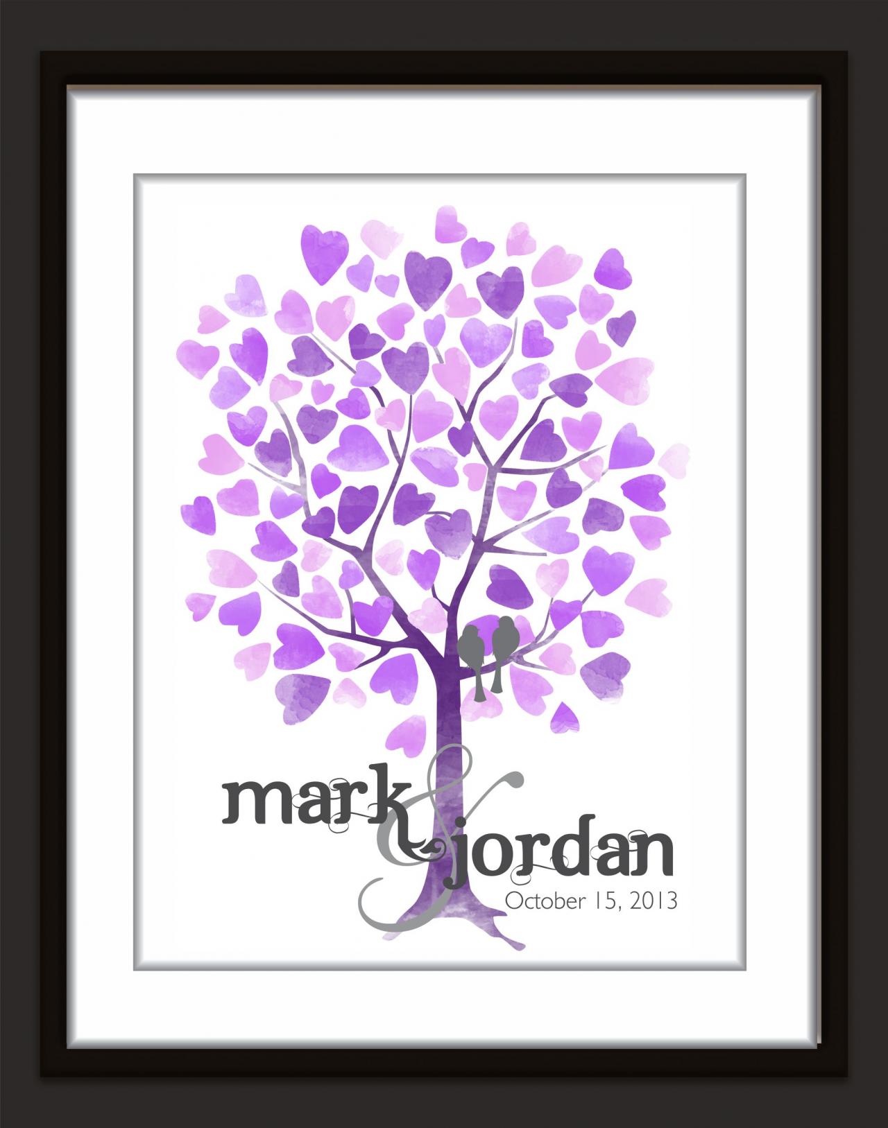 Wedding Signature Tree 16x 20 75 Signatures Wedding Guest Book Alternative Poster