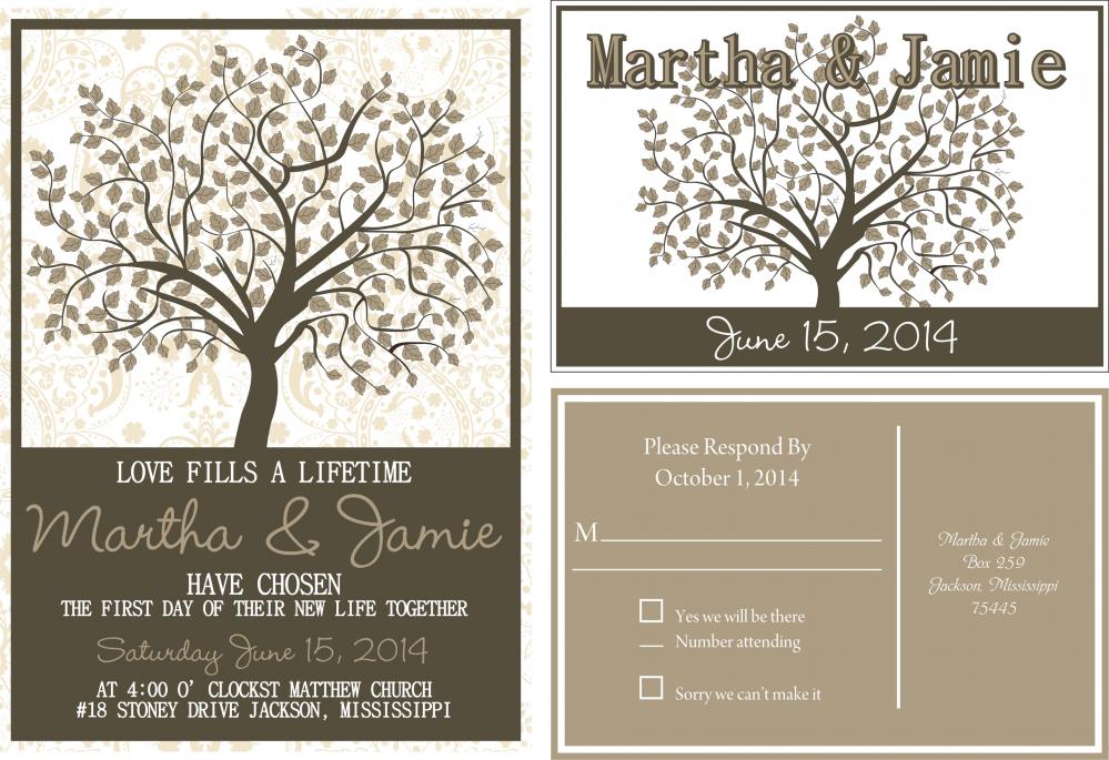 50 Sets Personalized Wedding Invitation With Love Birds//matching Rsvp Postcard//fully Customized To Your Wedding
