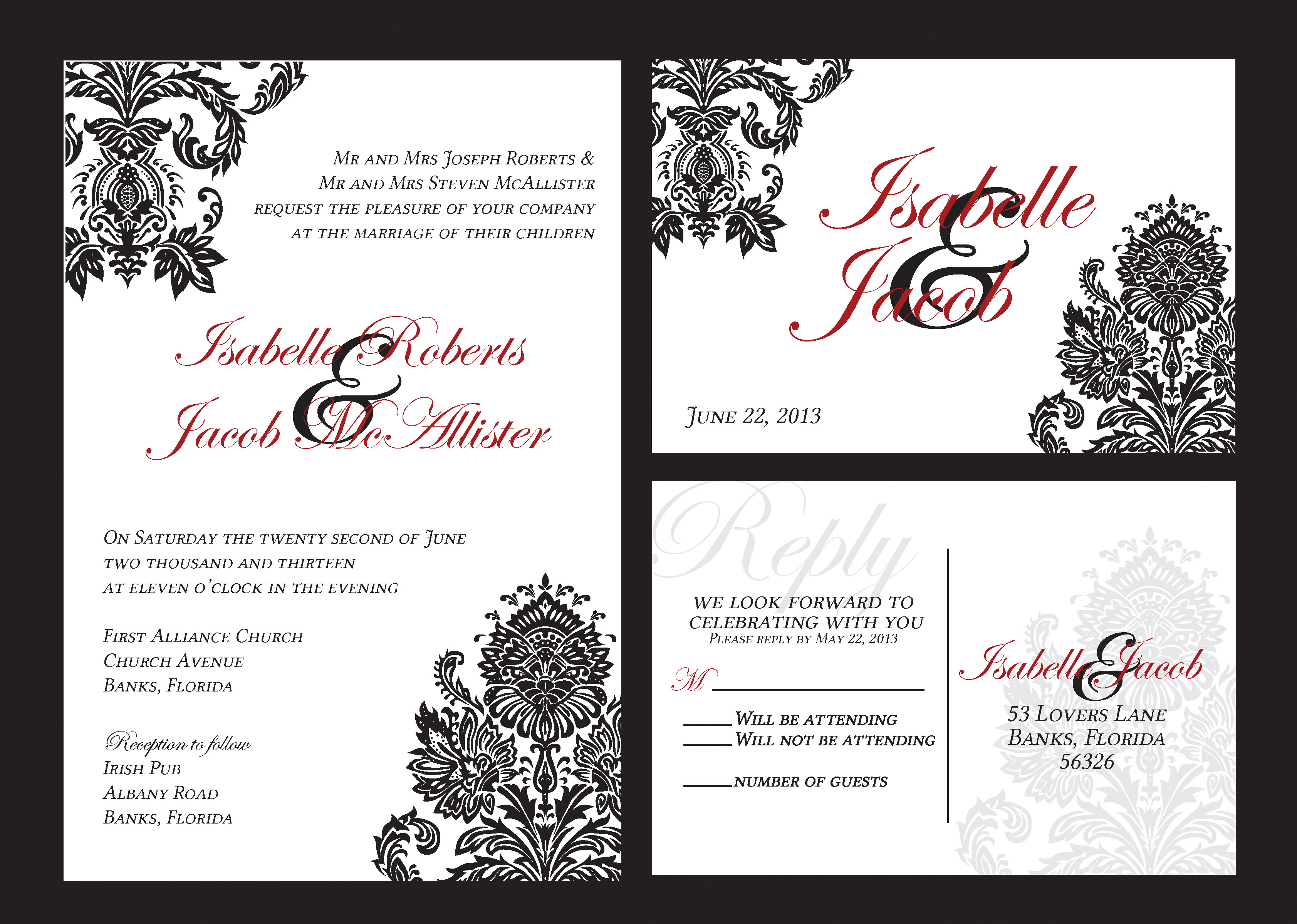 50 Wedding Invitations, Custom Wedding Invitations, Personalized